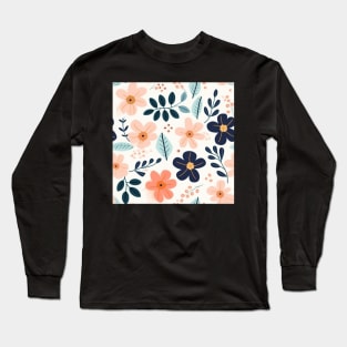 Seamless Floral Pattern Spring Flower Texture Long Sleeve T-Shirt